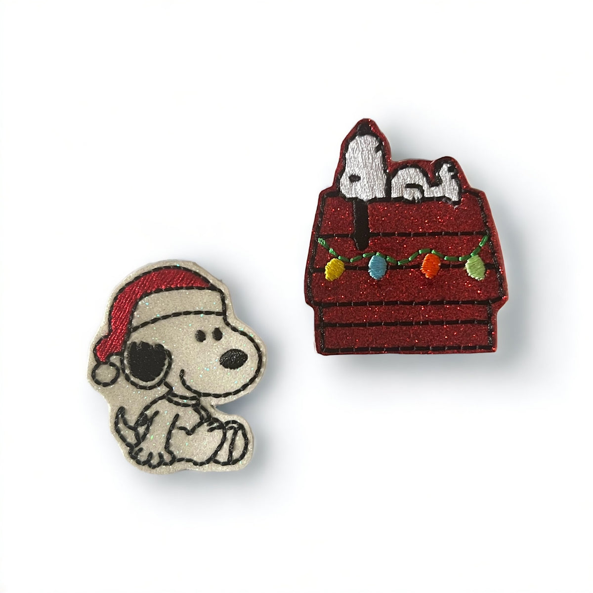 Santa Peanut Dog Badge Reel + Topper