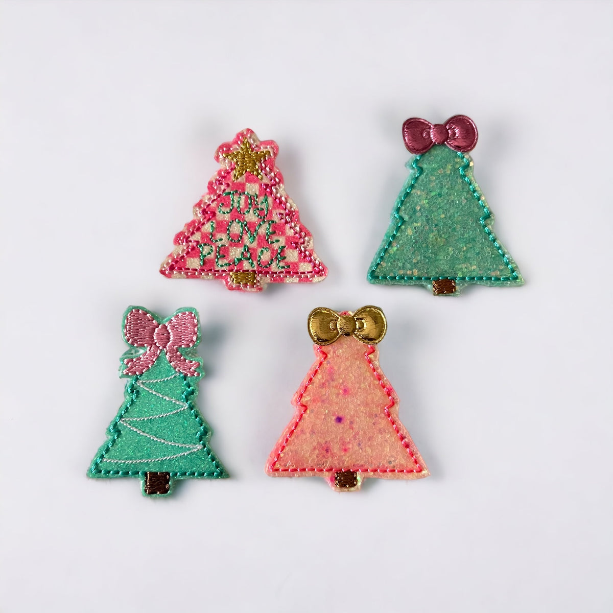 Glitter Christmas Tree Badge Reel + Topper