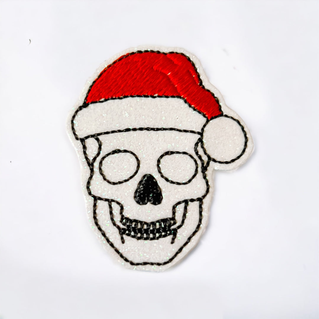 Santa Skeleton  Badge Reel + Topper