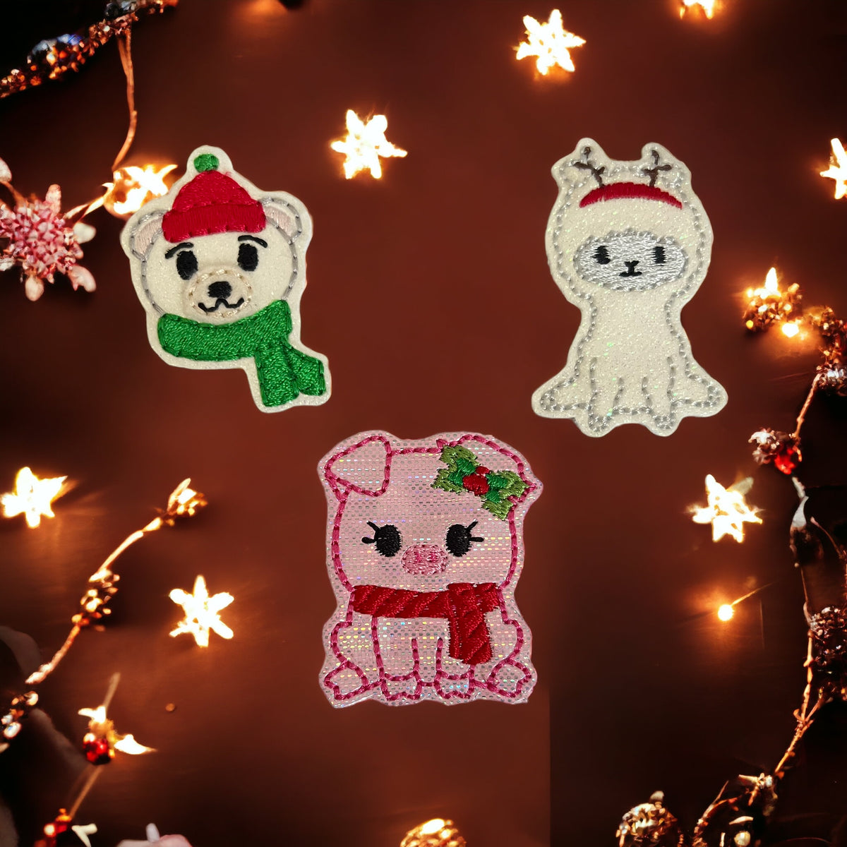 Christmas Animals 2  Badge Reel + Topper