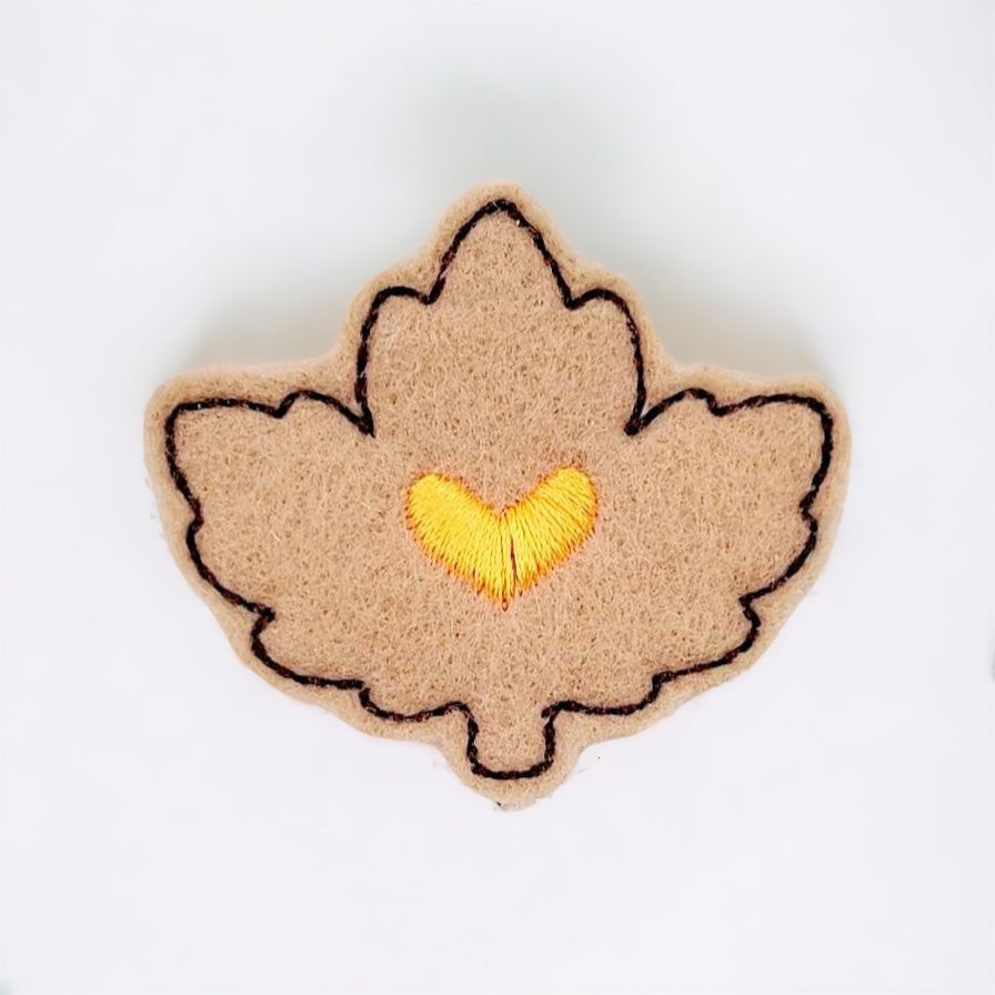 Fall  Heart Leaf   Badge Reel + Topper