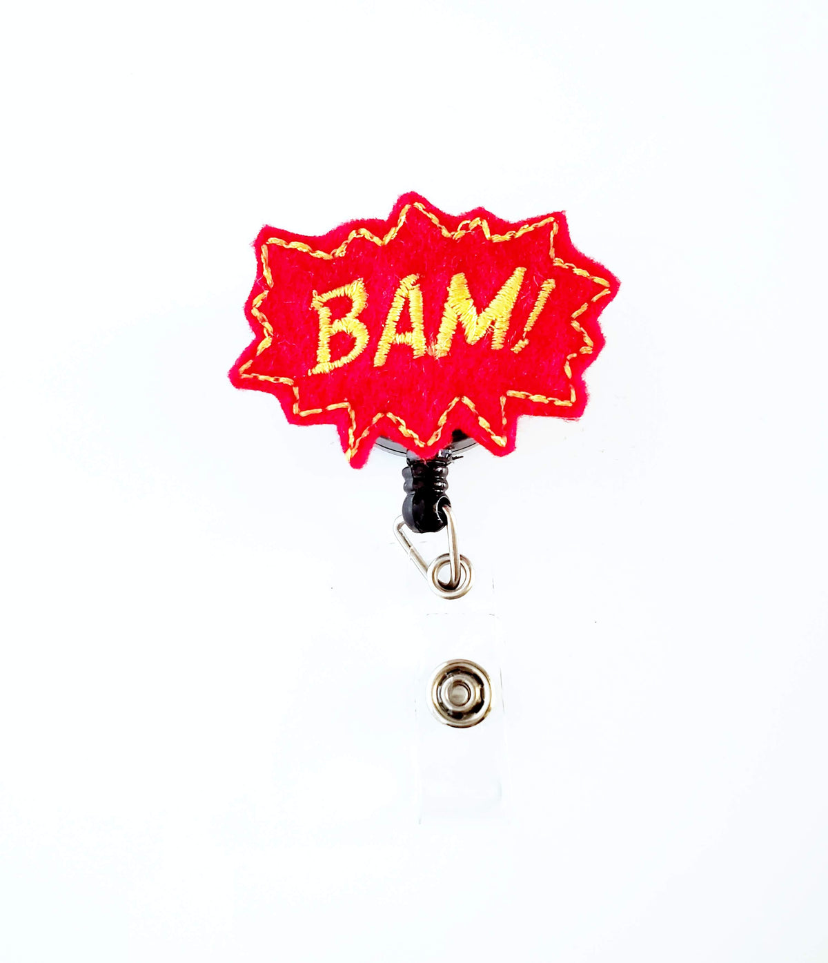 Bam! Gold Outline  Badge Reel + Topper