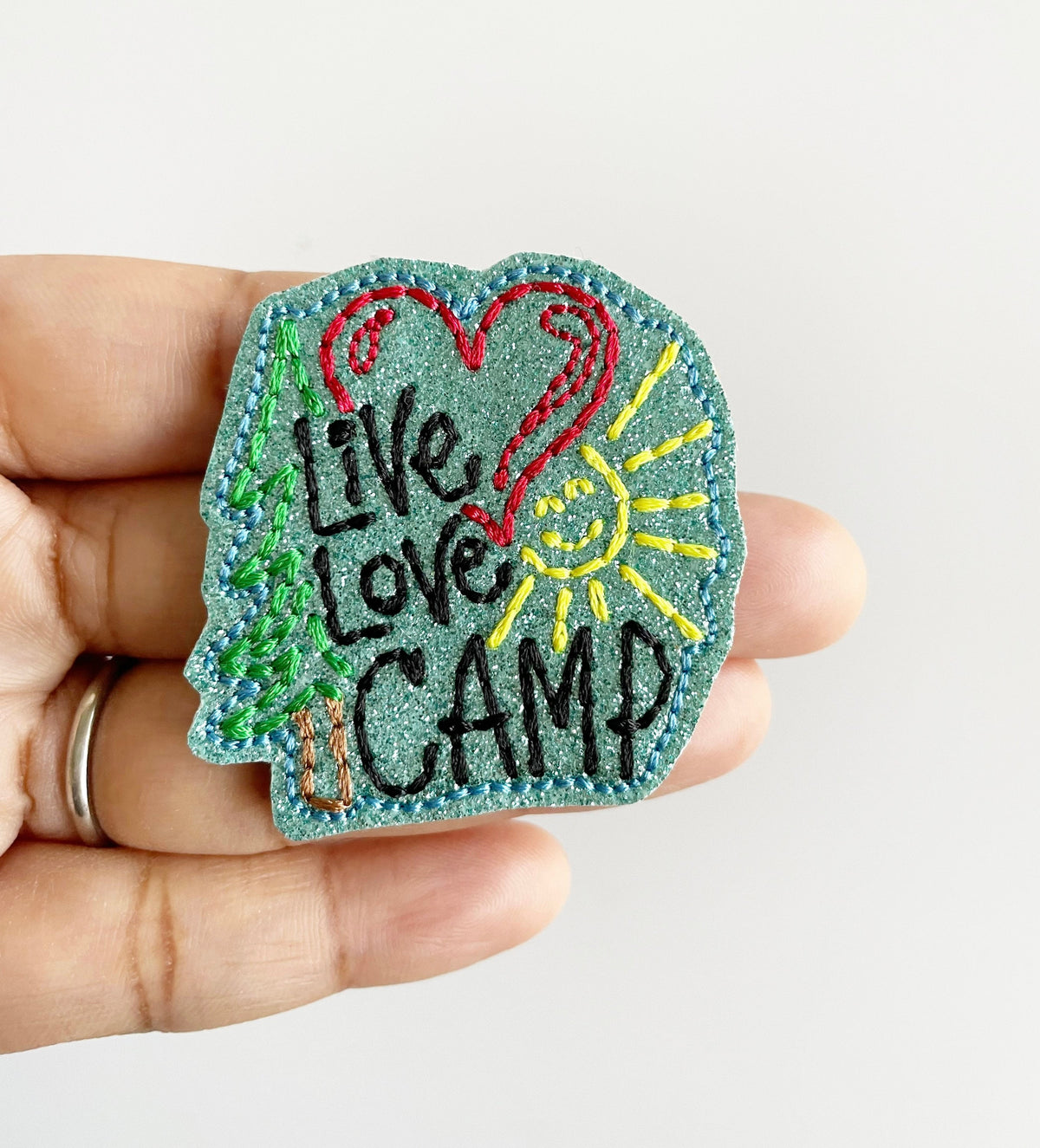 Live Love Camping   Badge Reel + Topper