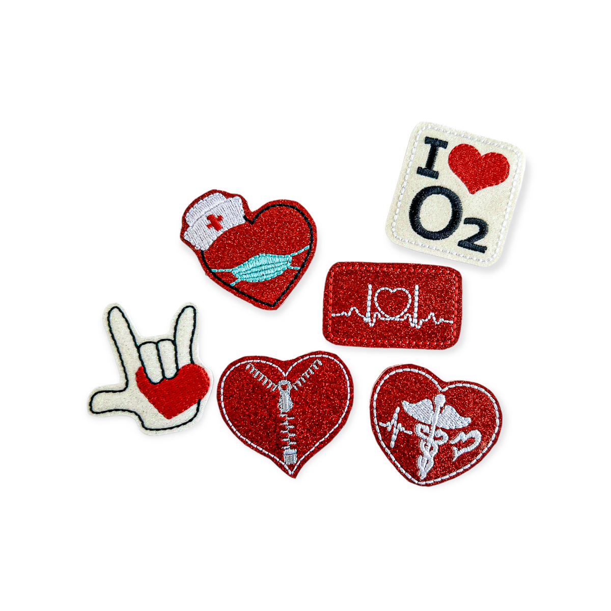 Nurse Heart // I Love O2  Badge Reel + Topper