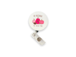 In October We  Wear Pink   Switchable Velcro Badge Topper
