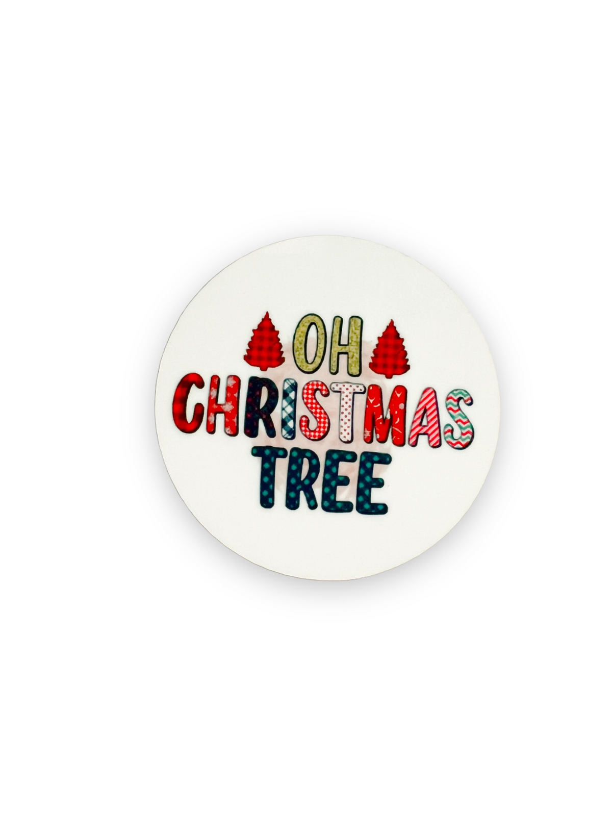 Oh Christmas Tree   Switchable Velcro Badge Topper
