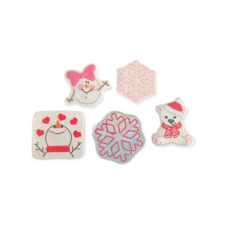Pink Snow Flakes  Badge Reel + Topper