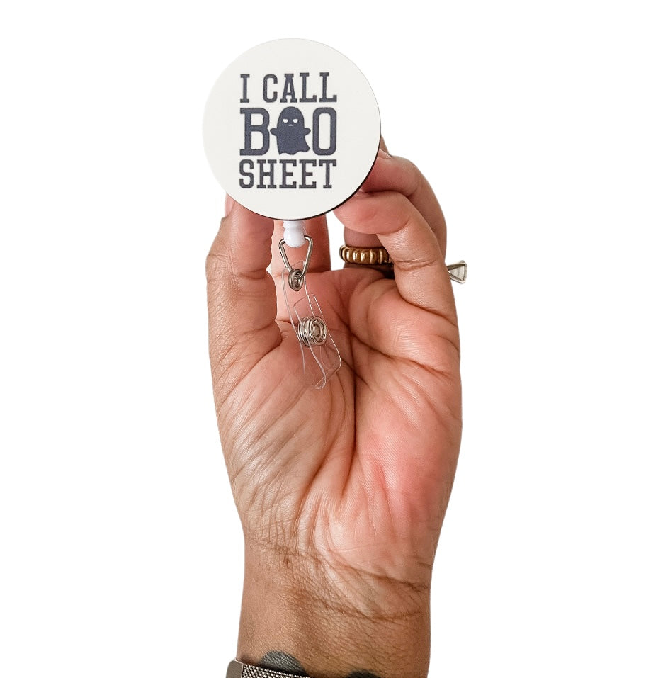 I Call Boo Sheet  Topper Switchable Velcro Badge Topper