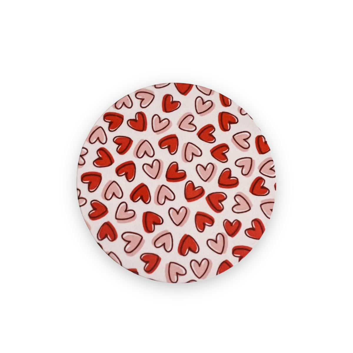 Pink &amp; Red Scribble Hearts Switchable Velcro Badge Topper