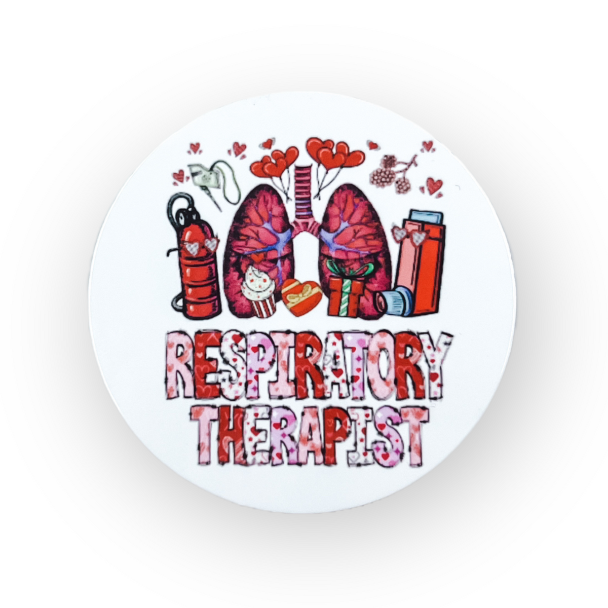 Valentine Respiratory Therapist  Switchable Velcro Badge Topper